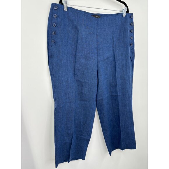 Talbots Chelsea Straight Leg Crop Pant Blue 18W - Picture 2 of 5
